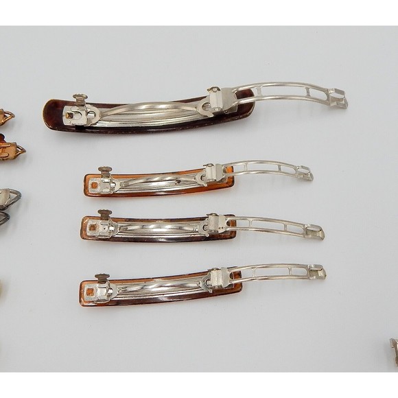 Hair Clip Assortment Barrettes Tortoise Chain Pearl France Taiwan Lot of 18 main image 4